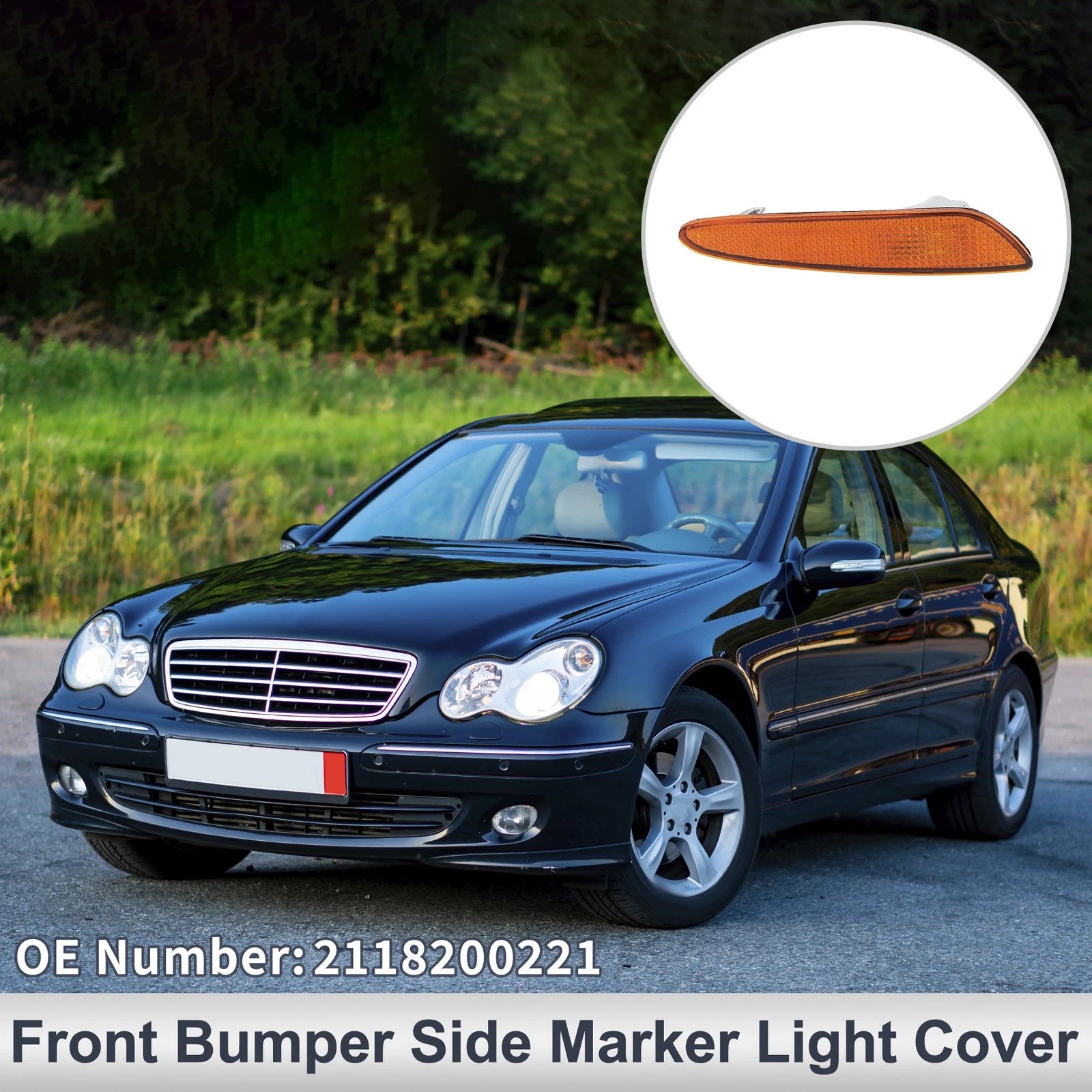 Right Front Bumper Side Marker Light Cover Replacement for Mercedes-Benz W211 (2003–2009)