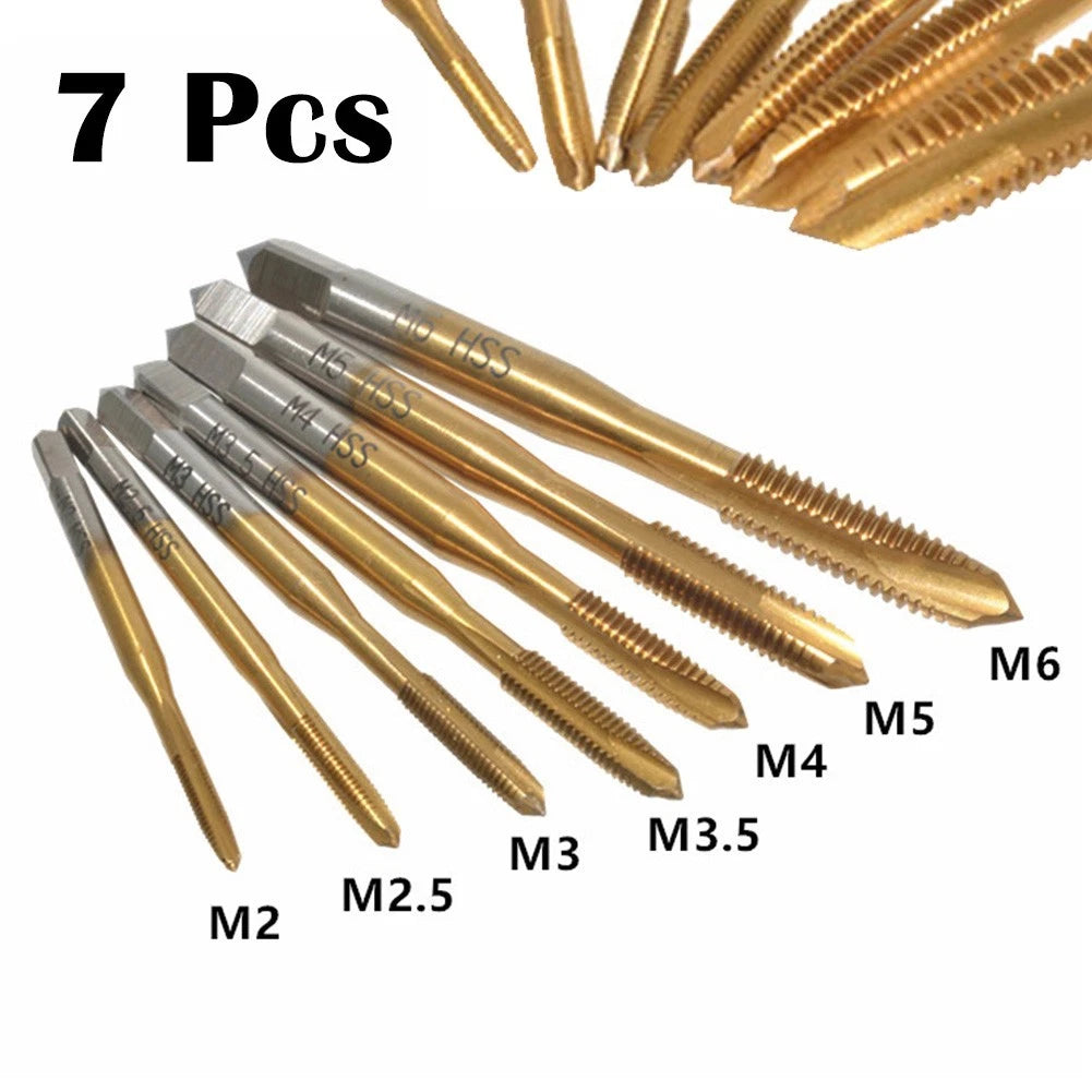 7pc Thread Taps Hand Tool Set for Furniture Assembly