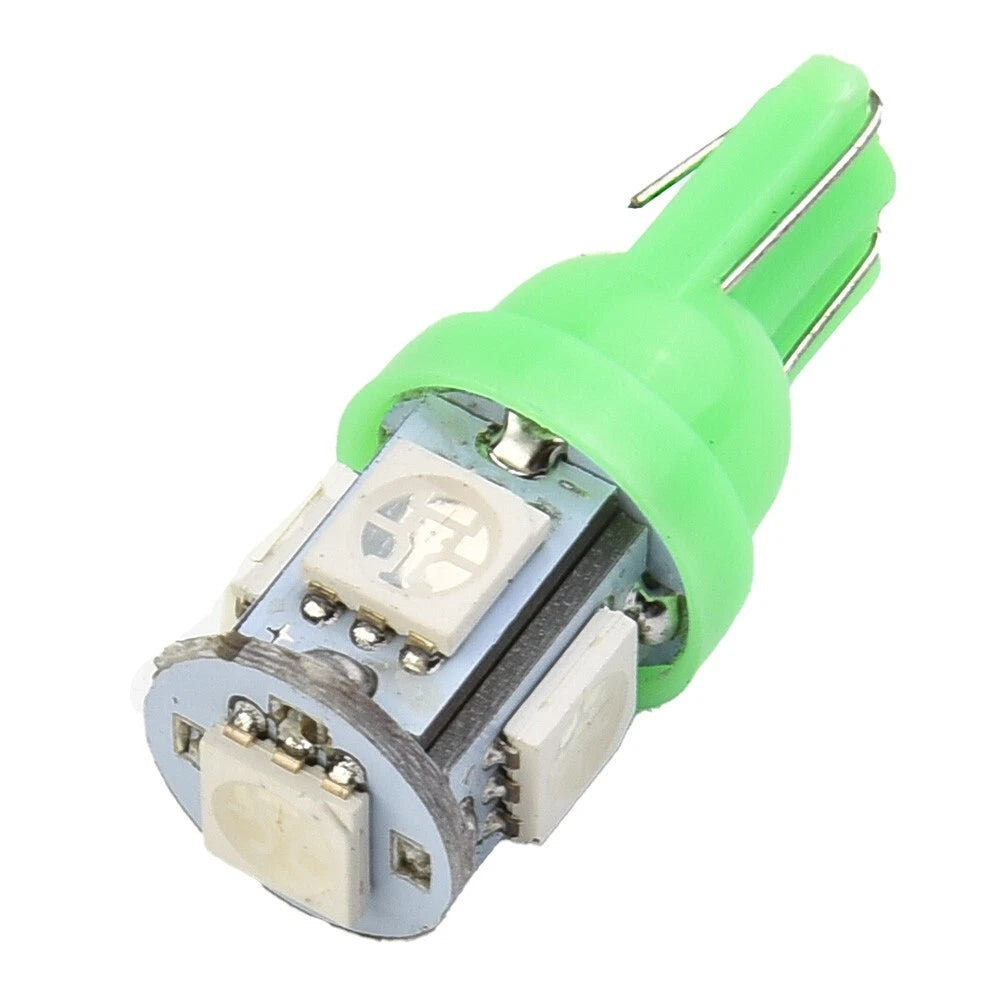 10pcs Green T10 194 LED Bulbs for Instrument Panel Gauge Cluster (N/A)