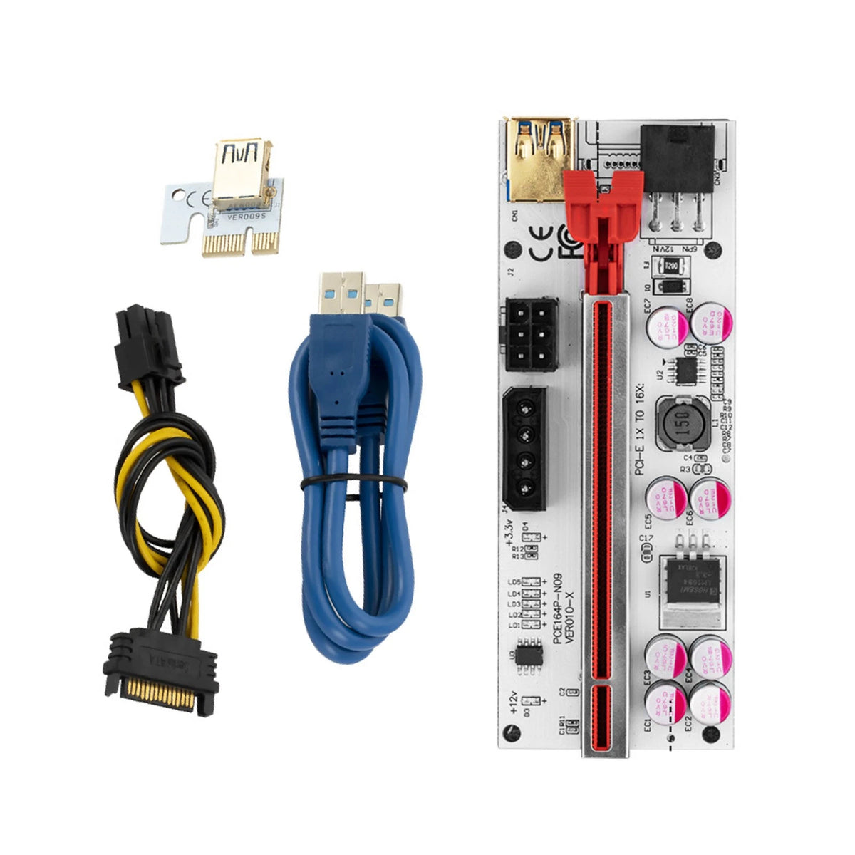 PCIE 1x to 16x USB 3.0 GPU Riser Extender Adapter for PC (VER010-X)