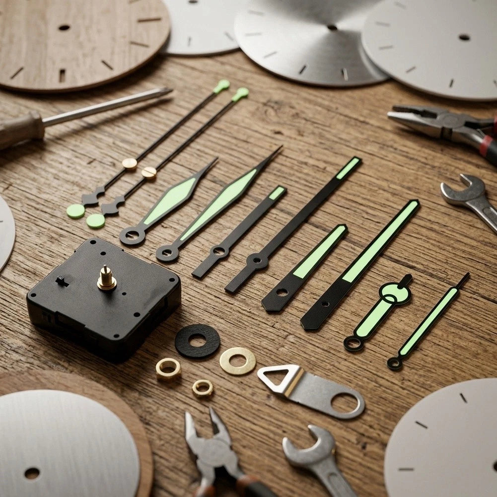 Quartz Clock Movement Kit with Luminous Hands for Replacement Projects