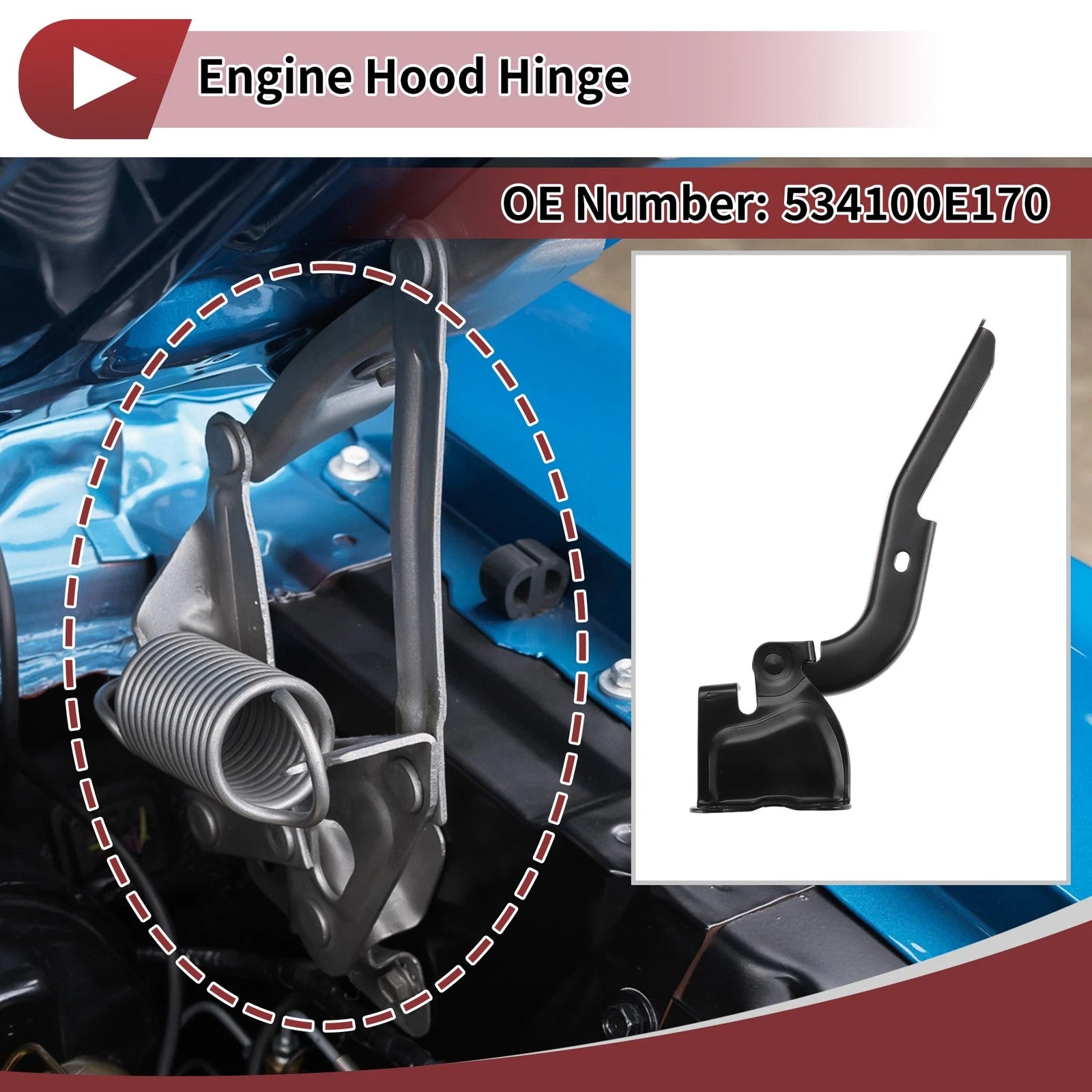 Hood Hinge Right Side Replacement for Toyota Highlander (2015–2015)