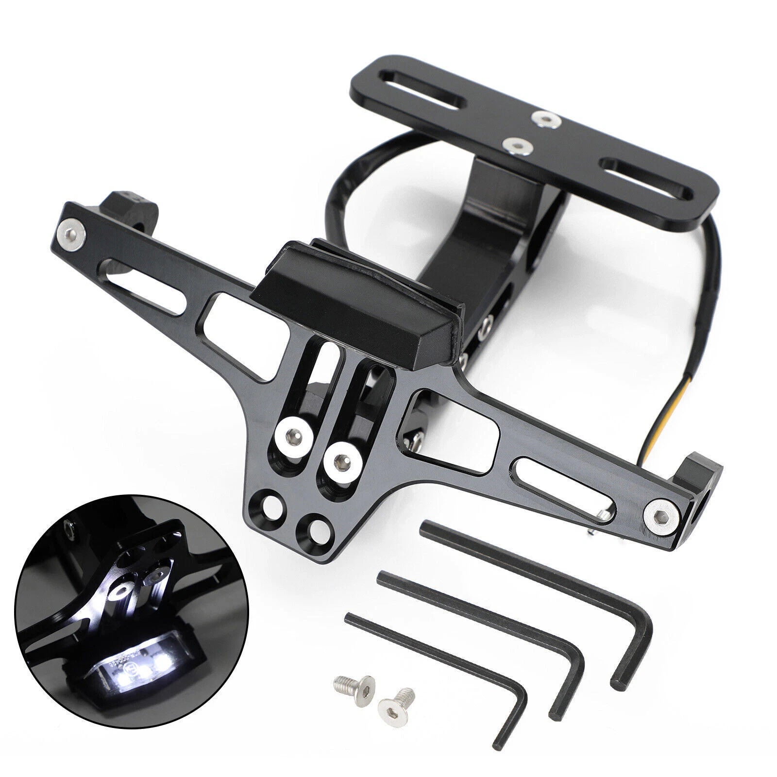 License Plate Holder Bracket for Yamaha BWS R25 R3 (2015–2023) Black T