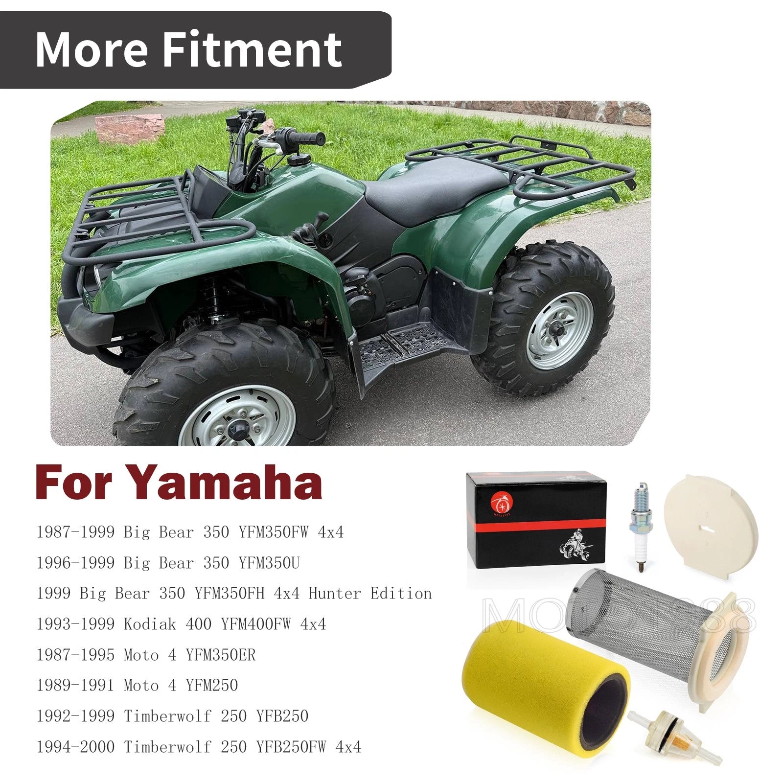 Air Filter & Spark Plug for Yamaha Timberwolf 250 (1992–2000)