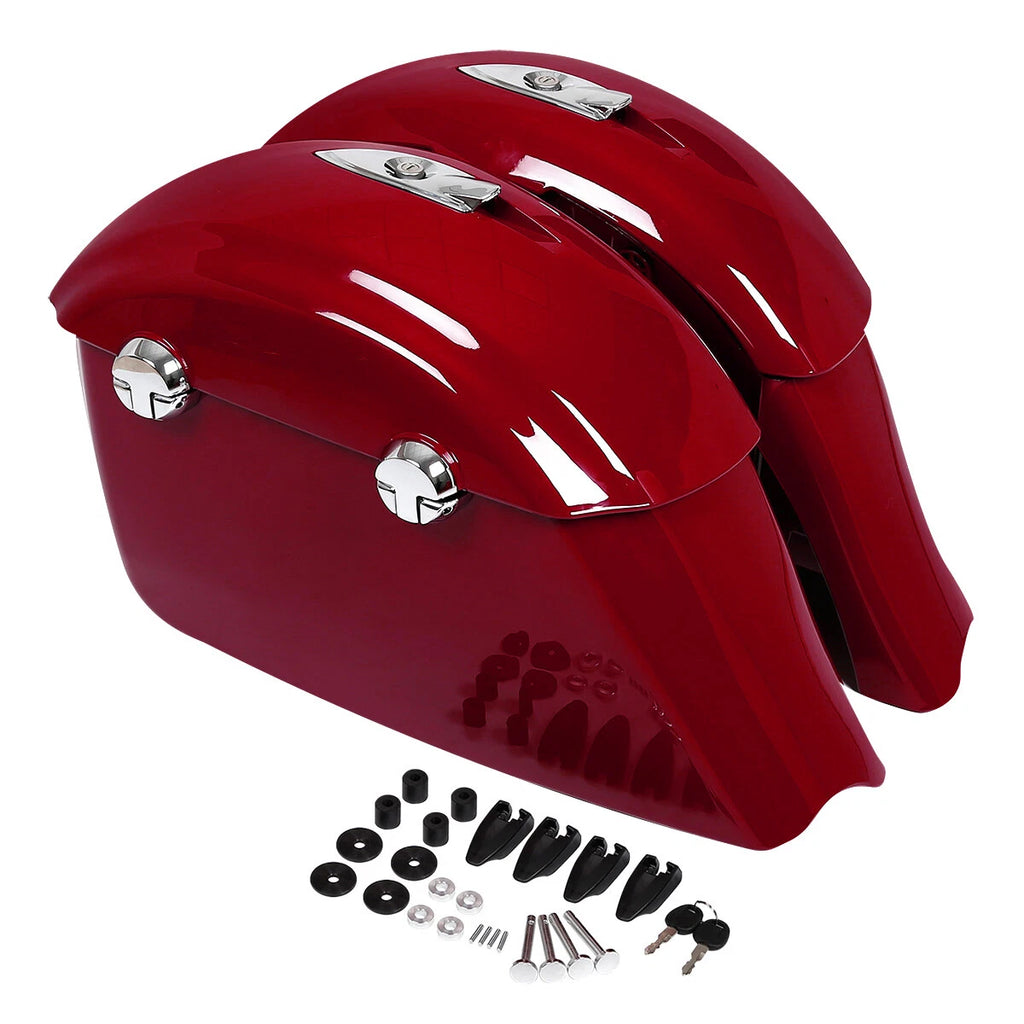 Red Saddlebags Electronic Latch Lid for Indian Chieftain (2016–2018)