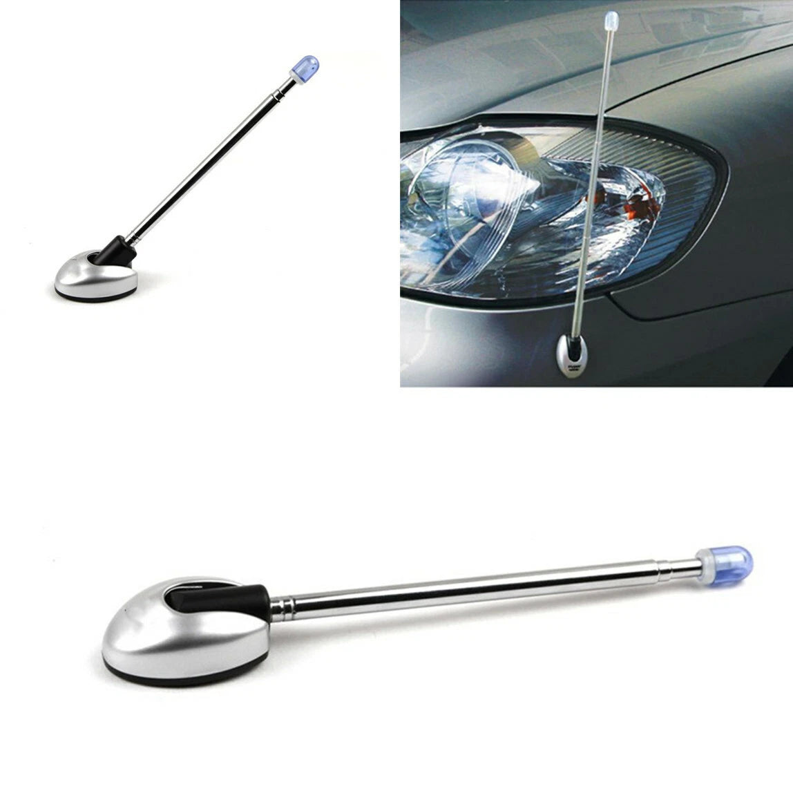 1x Vehicle Bumper Corner Pole Car Accessories Aluminum Antenna Adjustable Angle