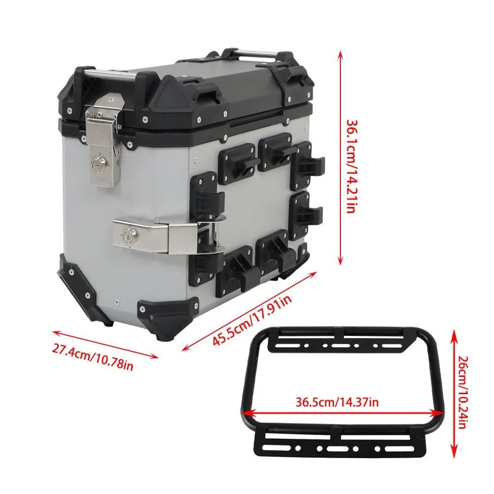 36L Hard Saddlebag Box Trunk for Motorcycle (with Support Racks)