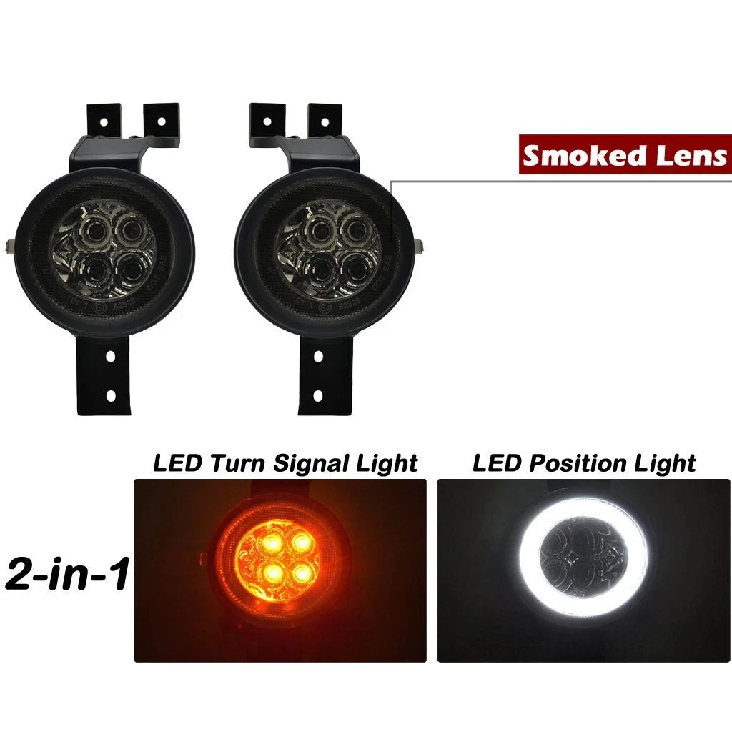 LED Smoked Lens Full Halo Turn Signal Light Assembly for MINI Cooper R50 R52 R53 (2002–2008)