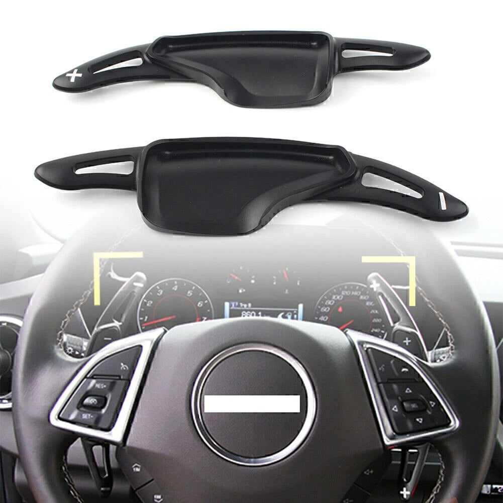 2X Steering Wheel Shift Paddle Extensions for Chevrolet Camaro (2016–2018)