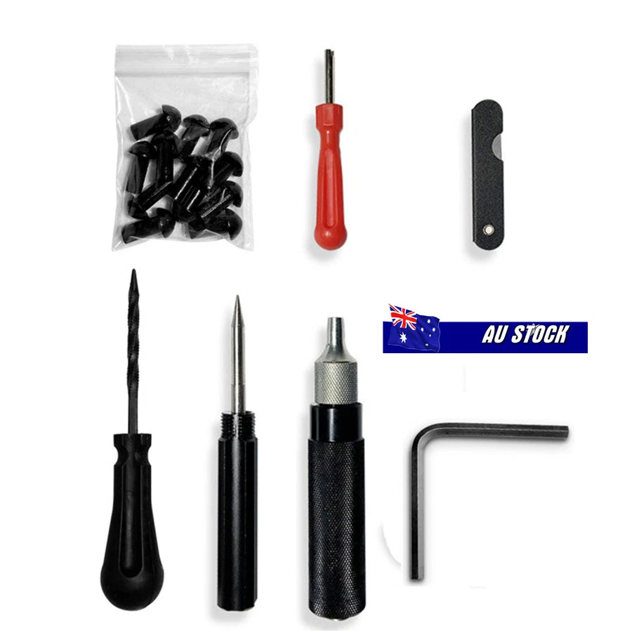 Tire Repair Plugger Kit for Universal Use (Includes Mushroom Plug & Probe)