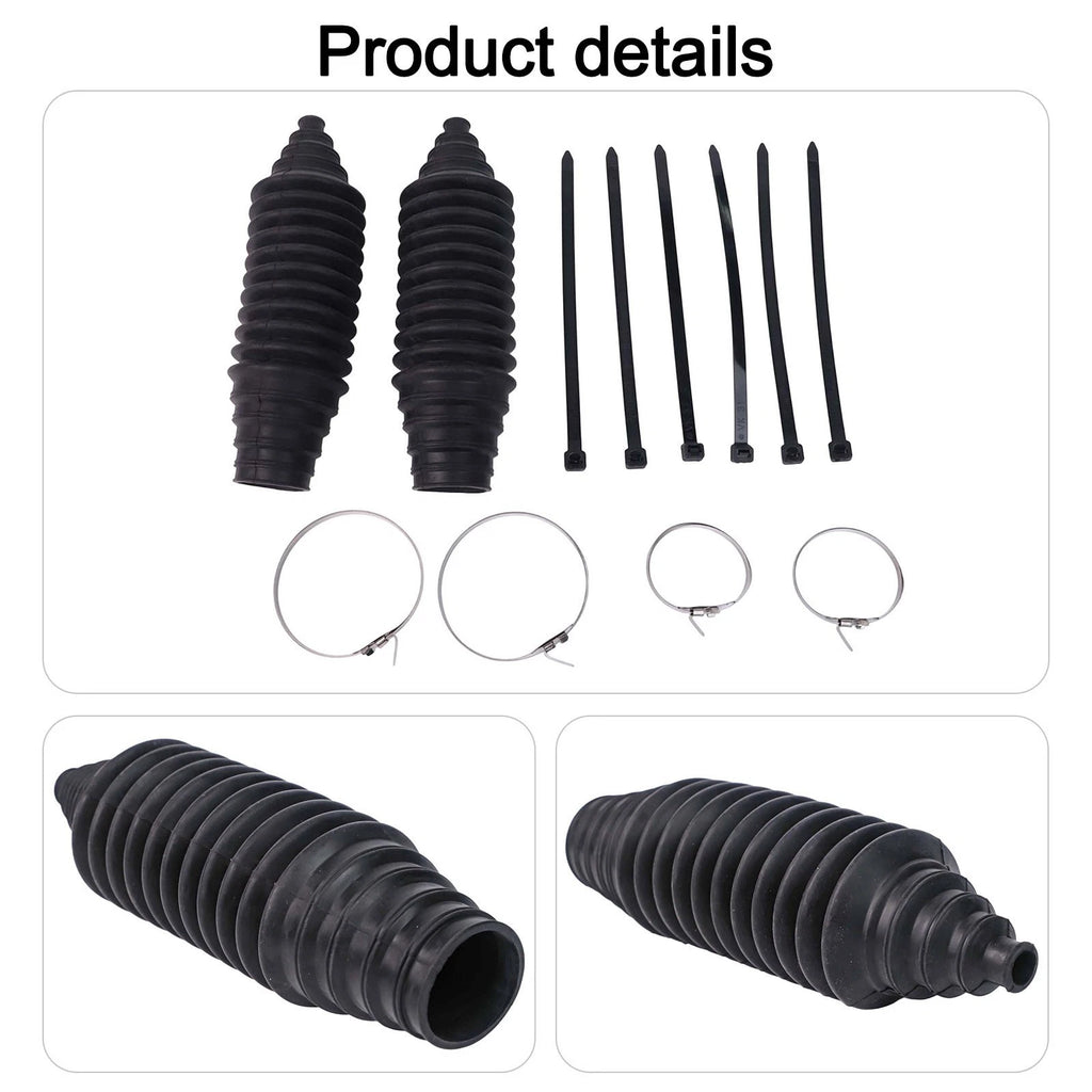 2X Black Silicone Boot Kit for Inner Tie Rods