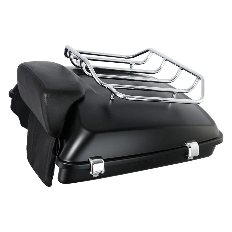 Matte Razor Trunk Backrest Mount Rack for Harley Touring Road Glide (2014–2026)