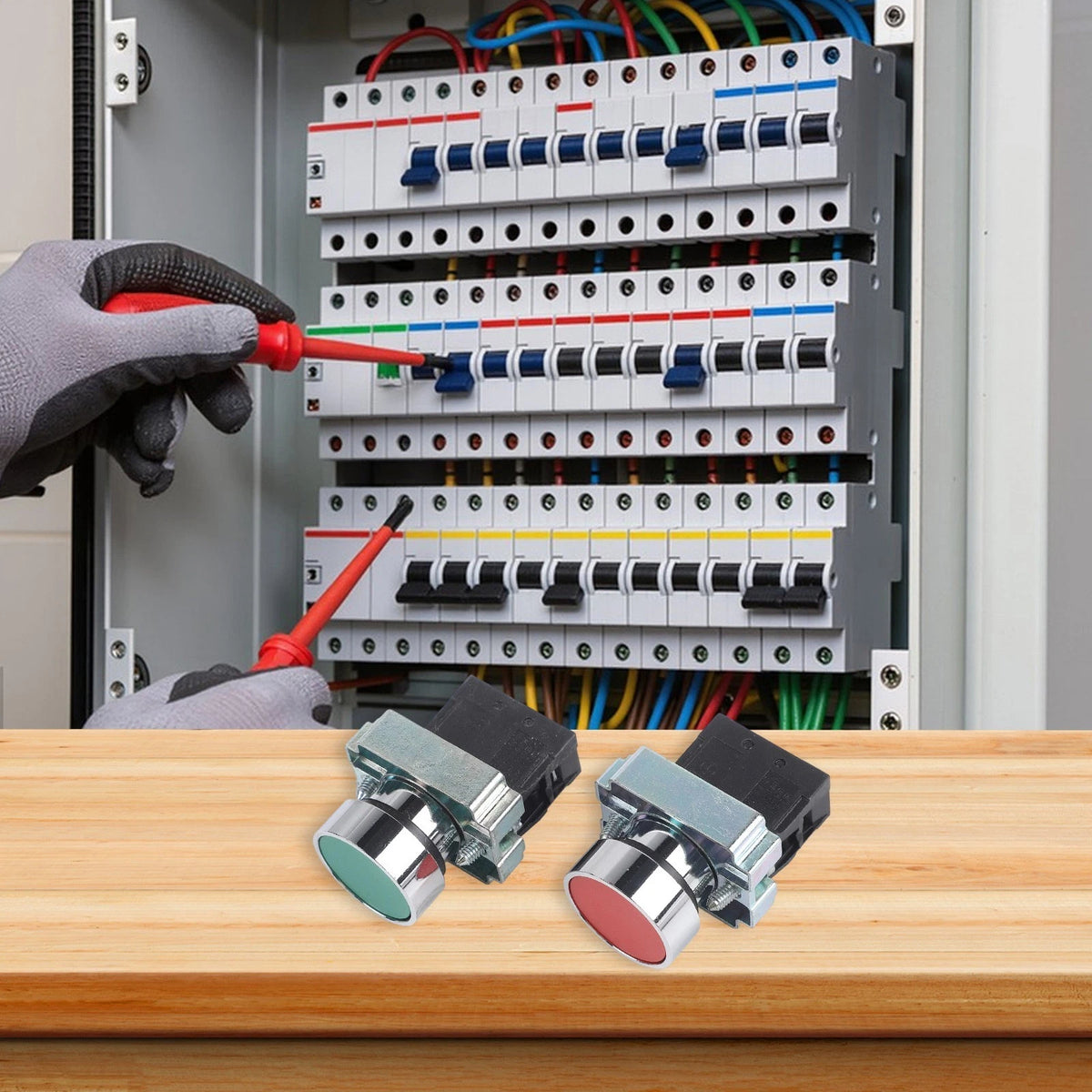22mm Push Button Control Panel SPDT 10A 1NO 1NC Contacts