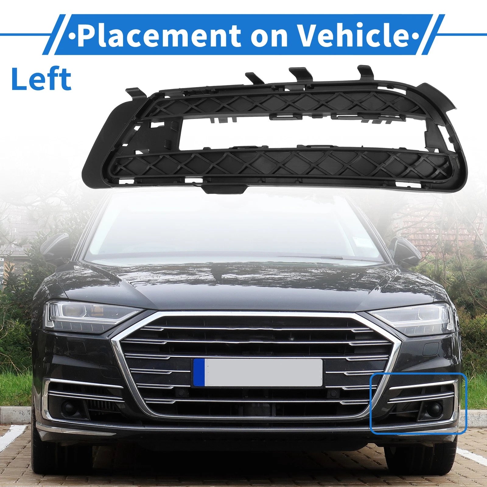 Front Left Fog Light Grill Replacement for Mercedes E350 (2010–2013)