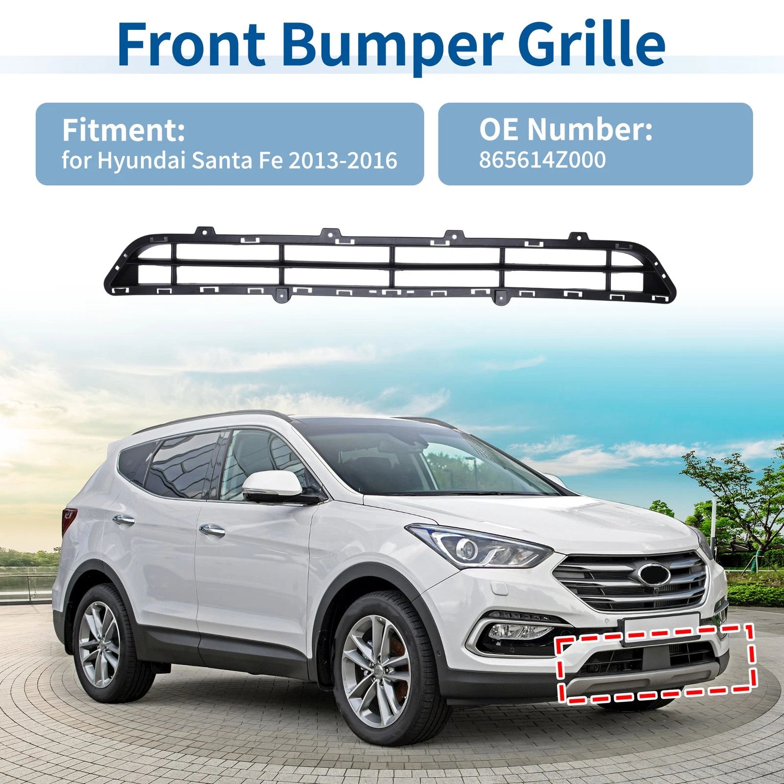 Lower Grille for Hyundai Santa Fe (2013–2016)