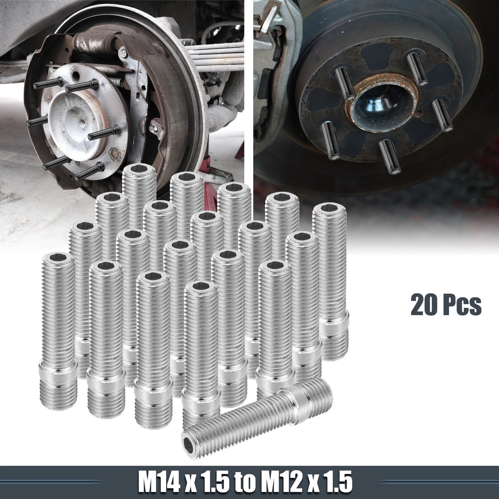 Wheel Studs Replacement 58mm M14x1.5 to M12x1.5 for Audi (2000–2025)