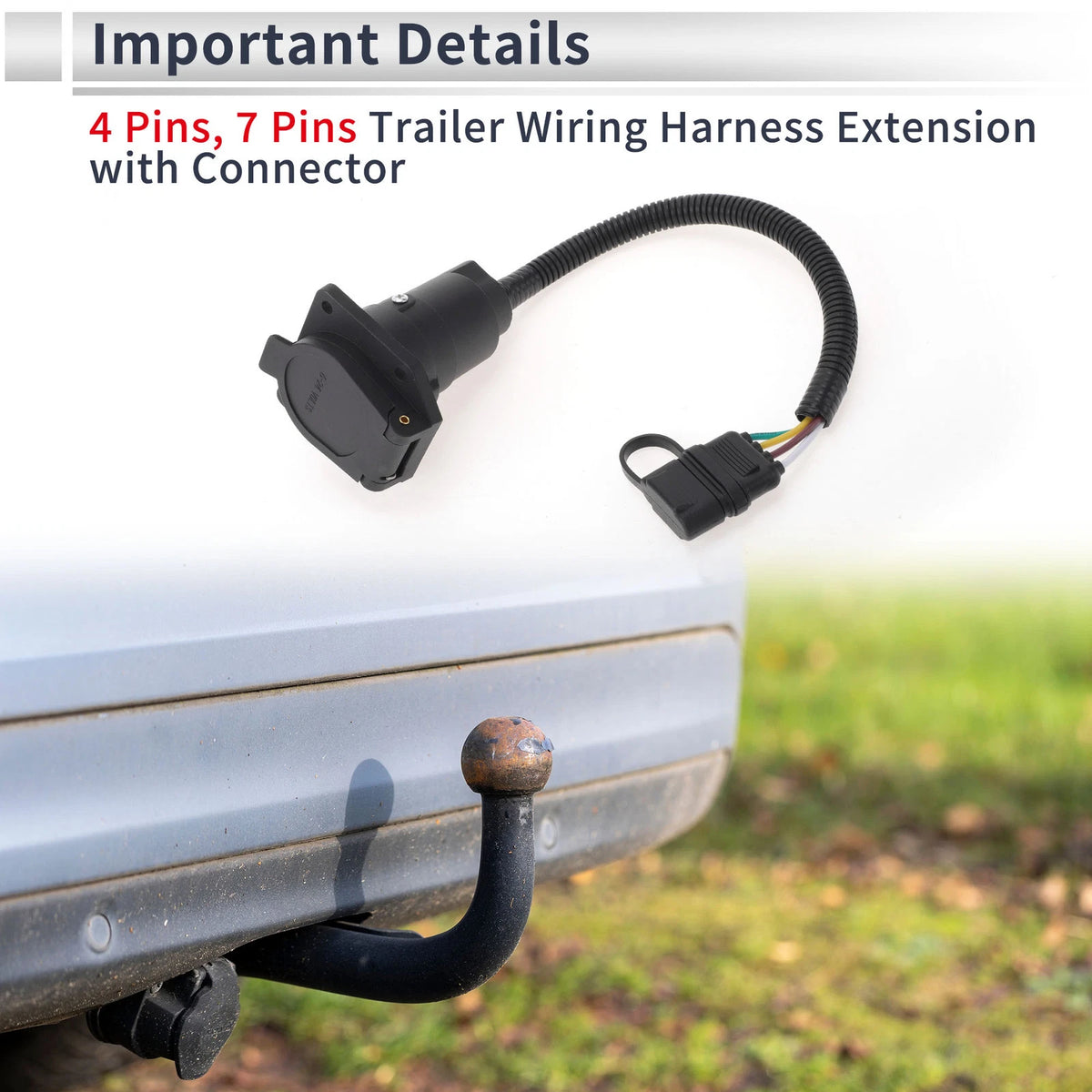 4 Pins 7 Pins Trailer Wiring Connector Cord for Renault Megane (2005–2015)