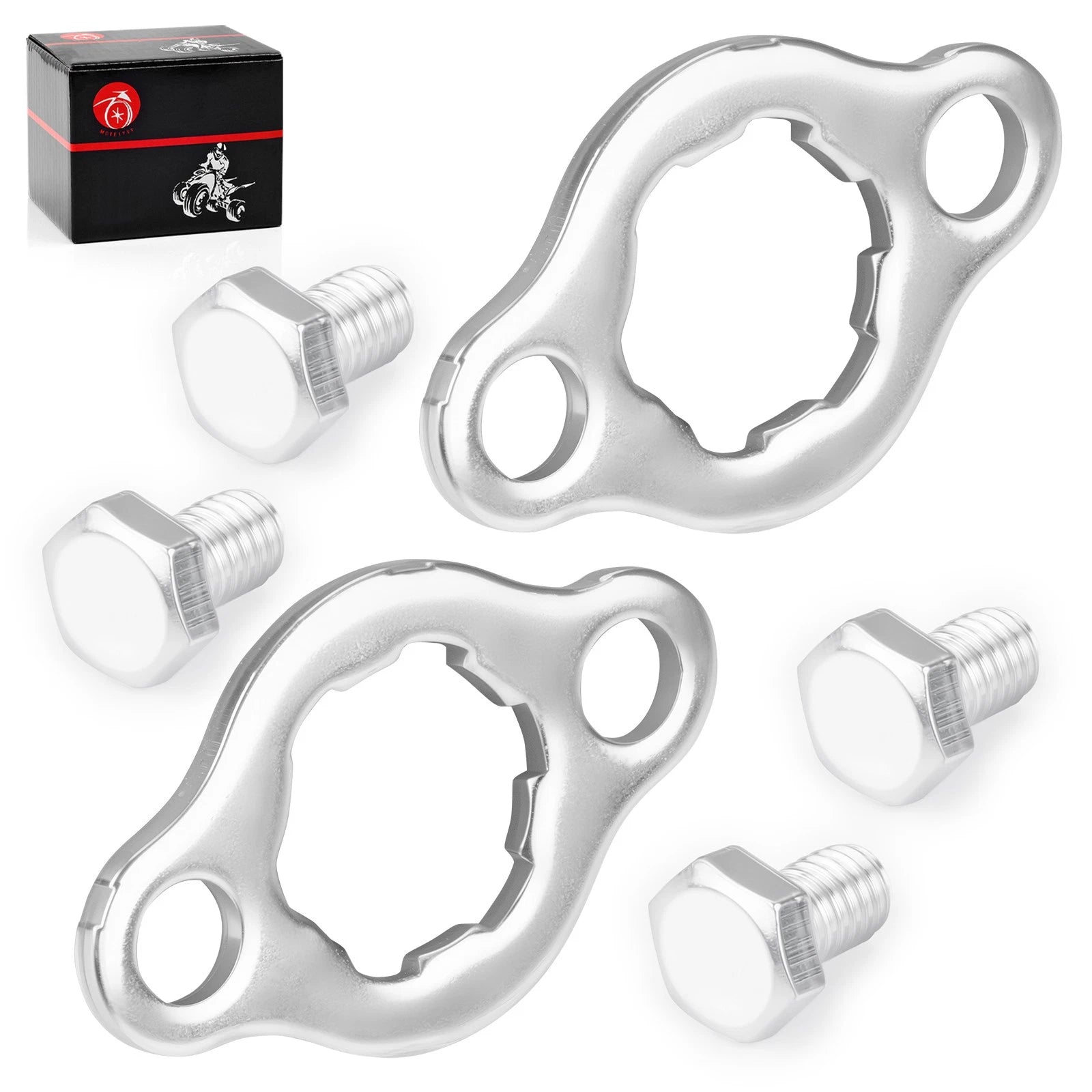 2 Engine Front Sprocket Retainer Plates w/ Bolts for Honda CRF80F (2004–2013)