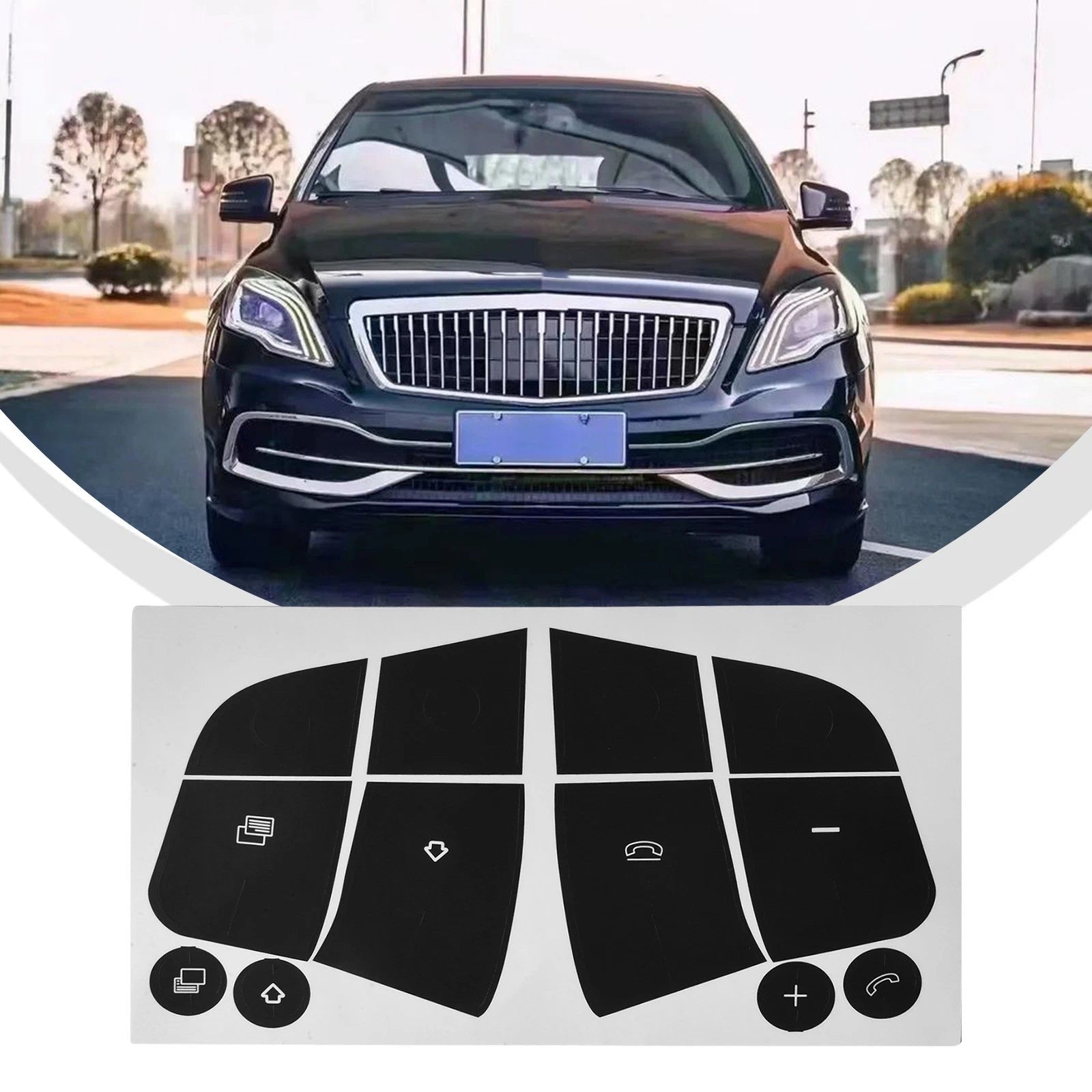 Steering Stickers for Car Maintenance (Black Vinyl)