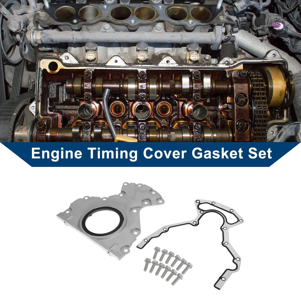 Engine Timing Cover Gasket Set Replacement for GMC for Chevy 4.8 5.3 6.2 6.0 (2003–2019)