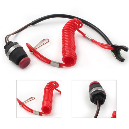 Outboard Engine Cord Lanyard Kill Stop Switch Safety Tether for Motorboat