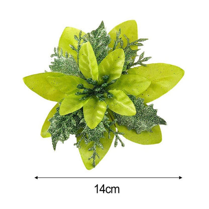12 Pieces Artificial Christmas Flowers with Clips for Party and Wedding