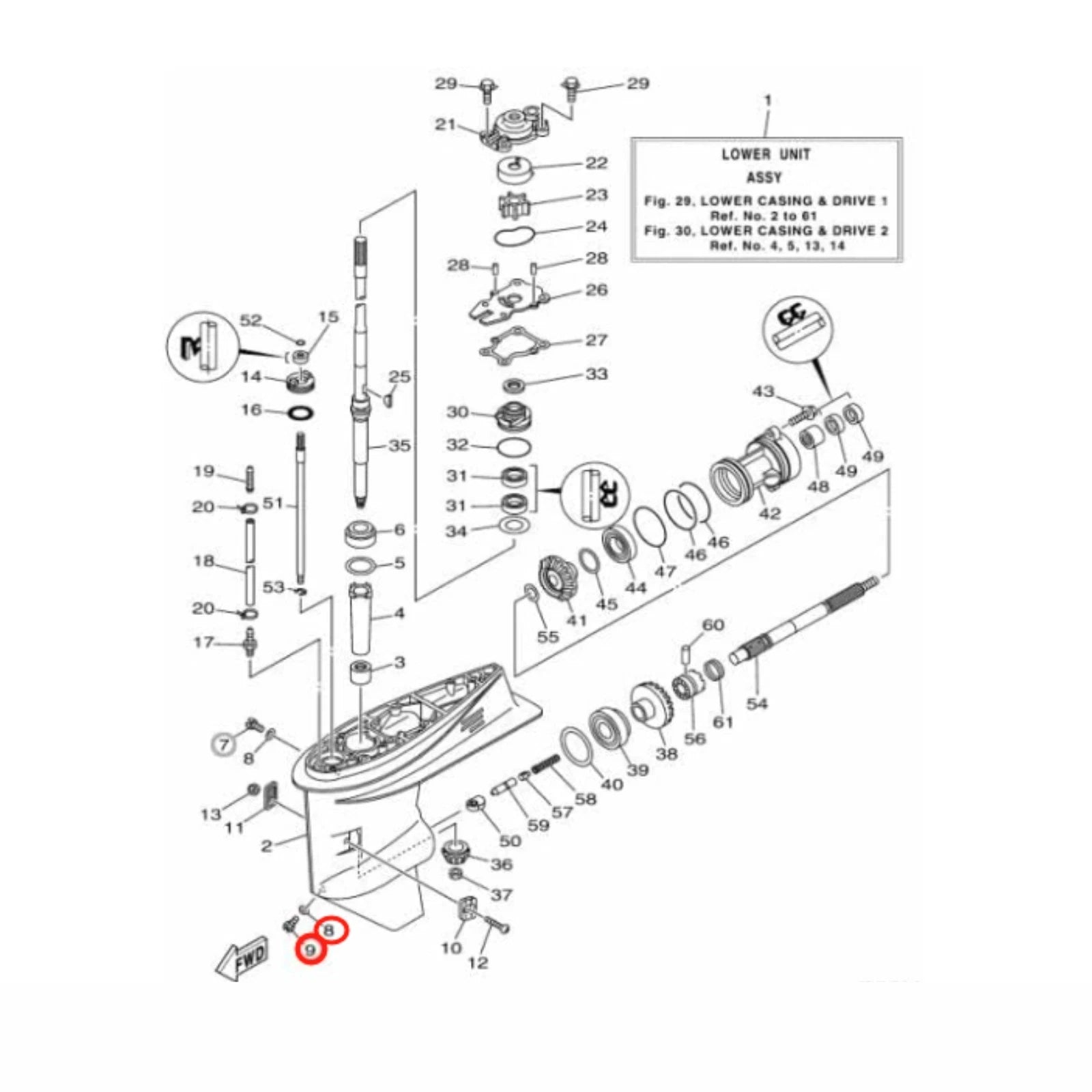 Set of 2 Yamaha Magnetic Drain Screw & Gasket for Yamaha (25HP–300HP) 688-45341-10 & 90430-08020