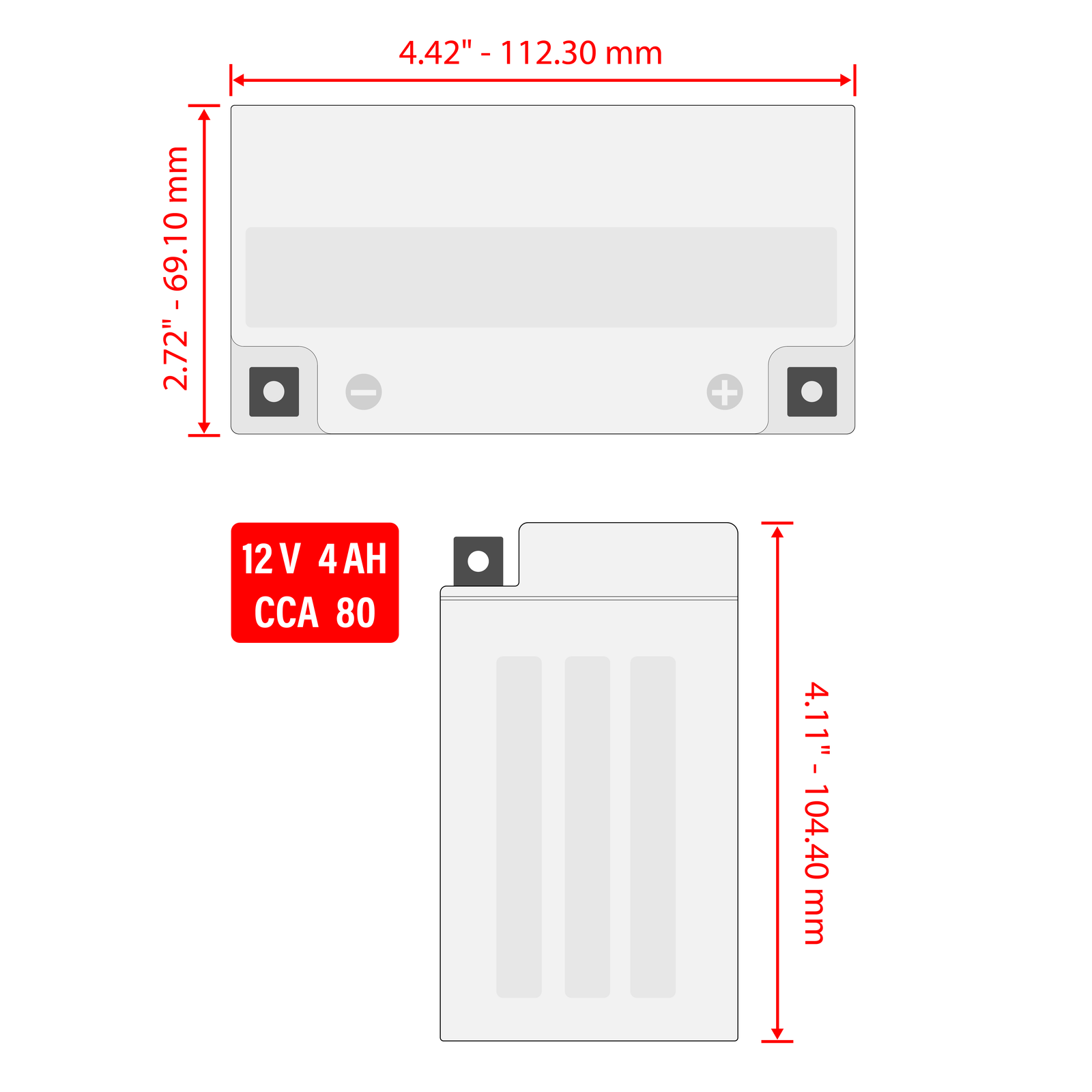 AGM Battery Replacement for E-Ton Beamer 50 (2000–2004, 2006–2011)