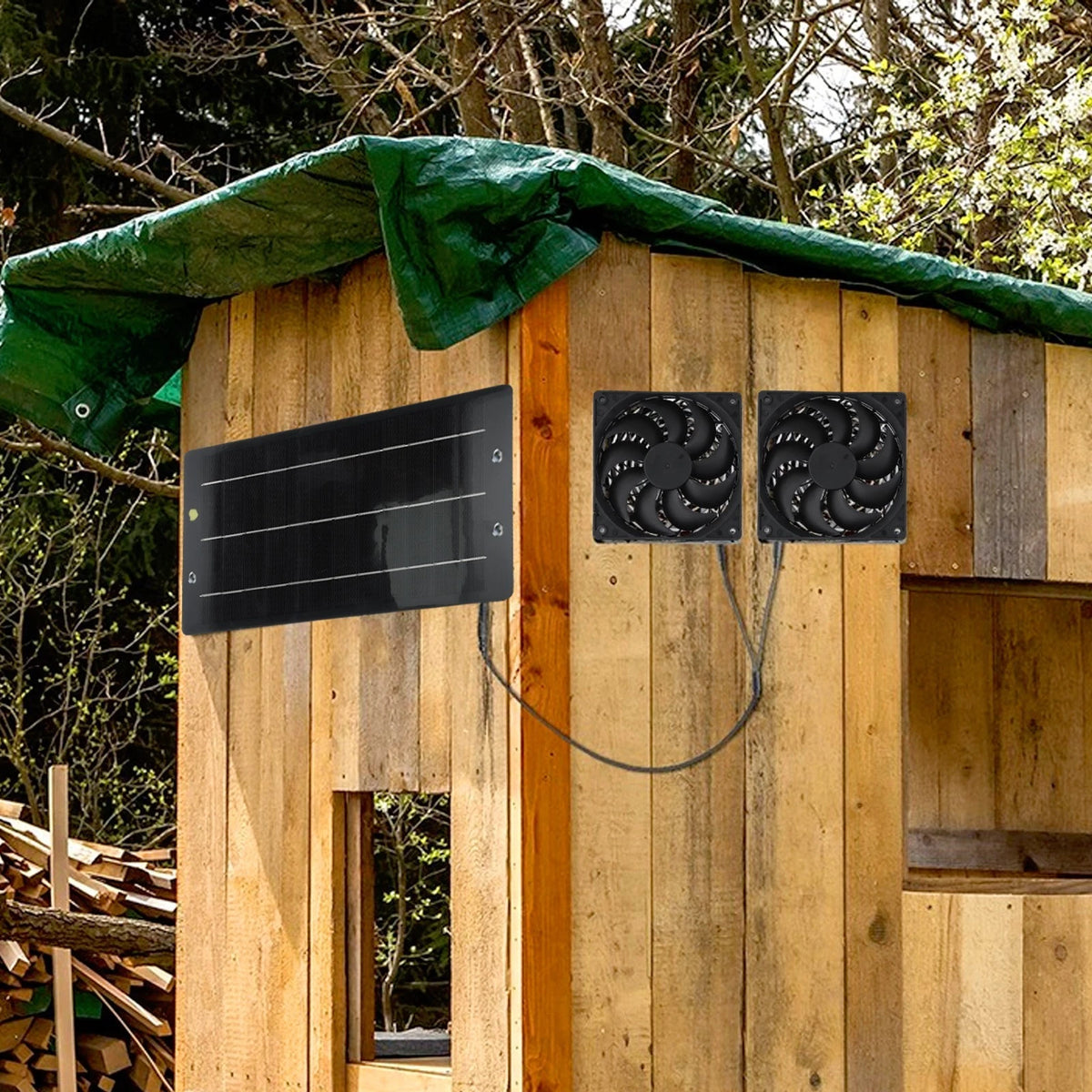Solar Powered Exhaust Fan Adjustable Speed for Various Settings