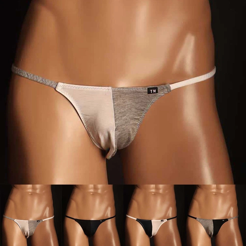Set of 4 Men’s Soft Elastic Cotton Briefs Low Rise Underwear with U Pouch