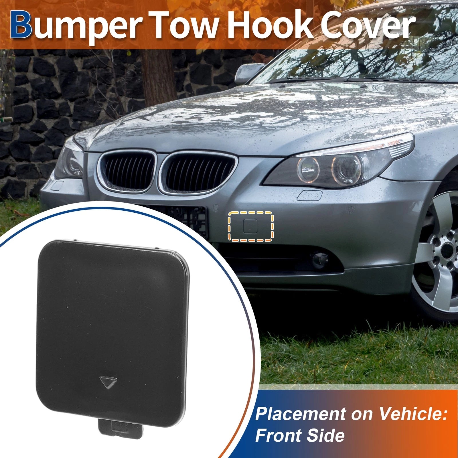 Front Tow Hook Cover Replacement for BMW 525i 530i 550i (2004–2010)