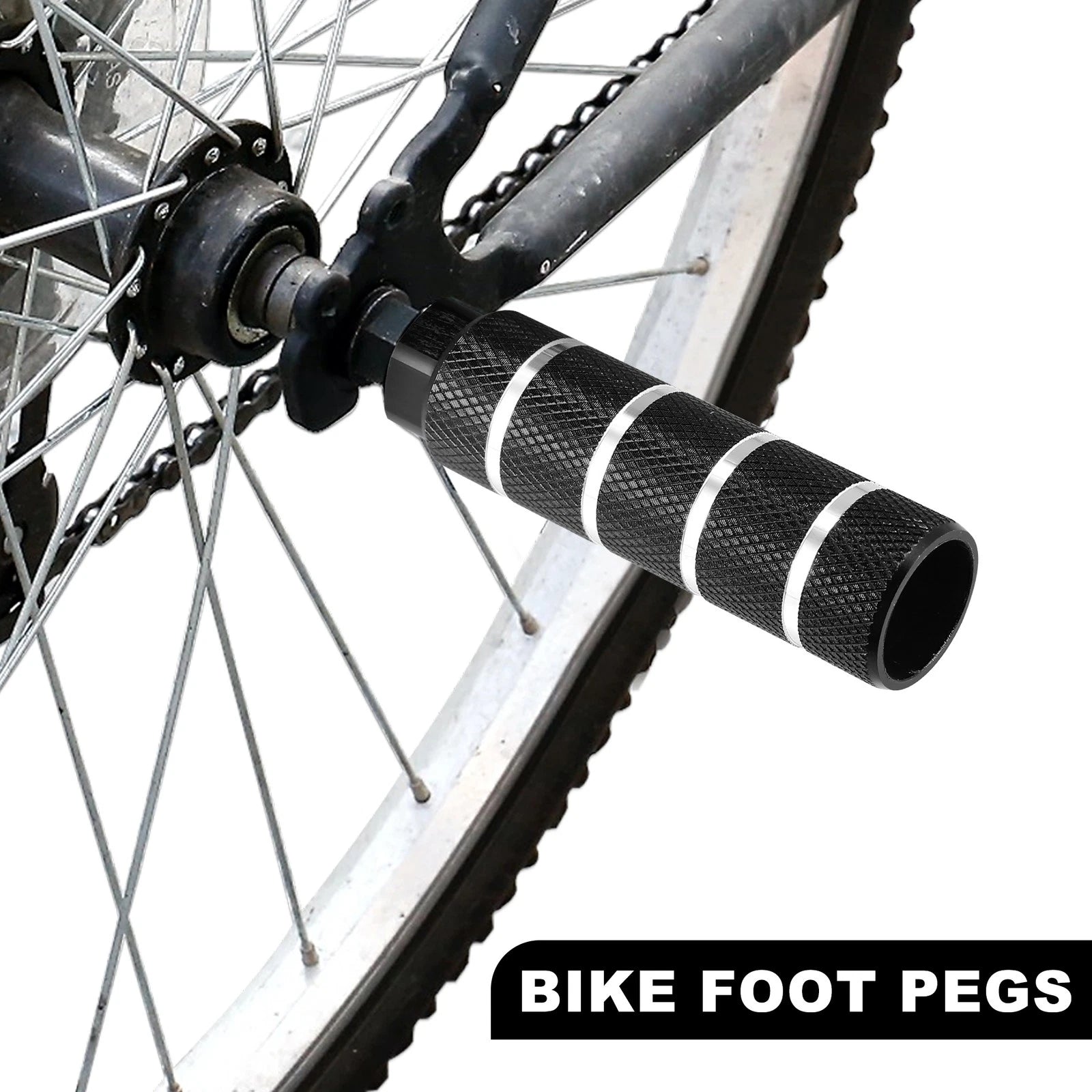 Rear Foot Pegs Replacement for BMX MTB Bike 3/8 Axle Universal Pair (2)