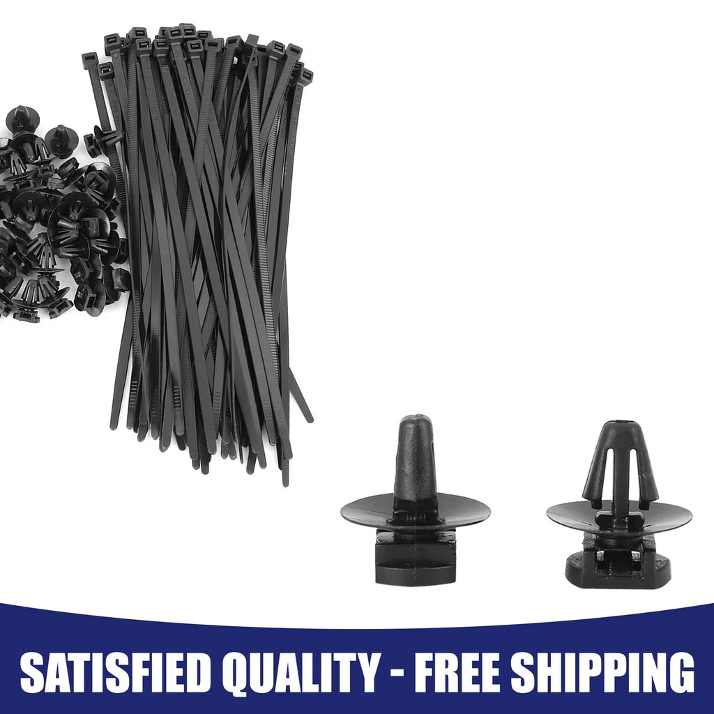 Car Clip Retainer Fastener with Cable Tie Pack for Audi VW Skoda (Qty 50)