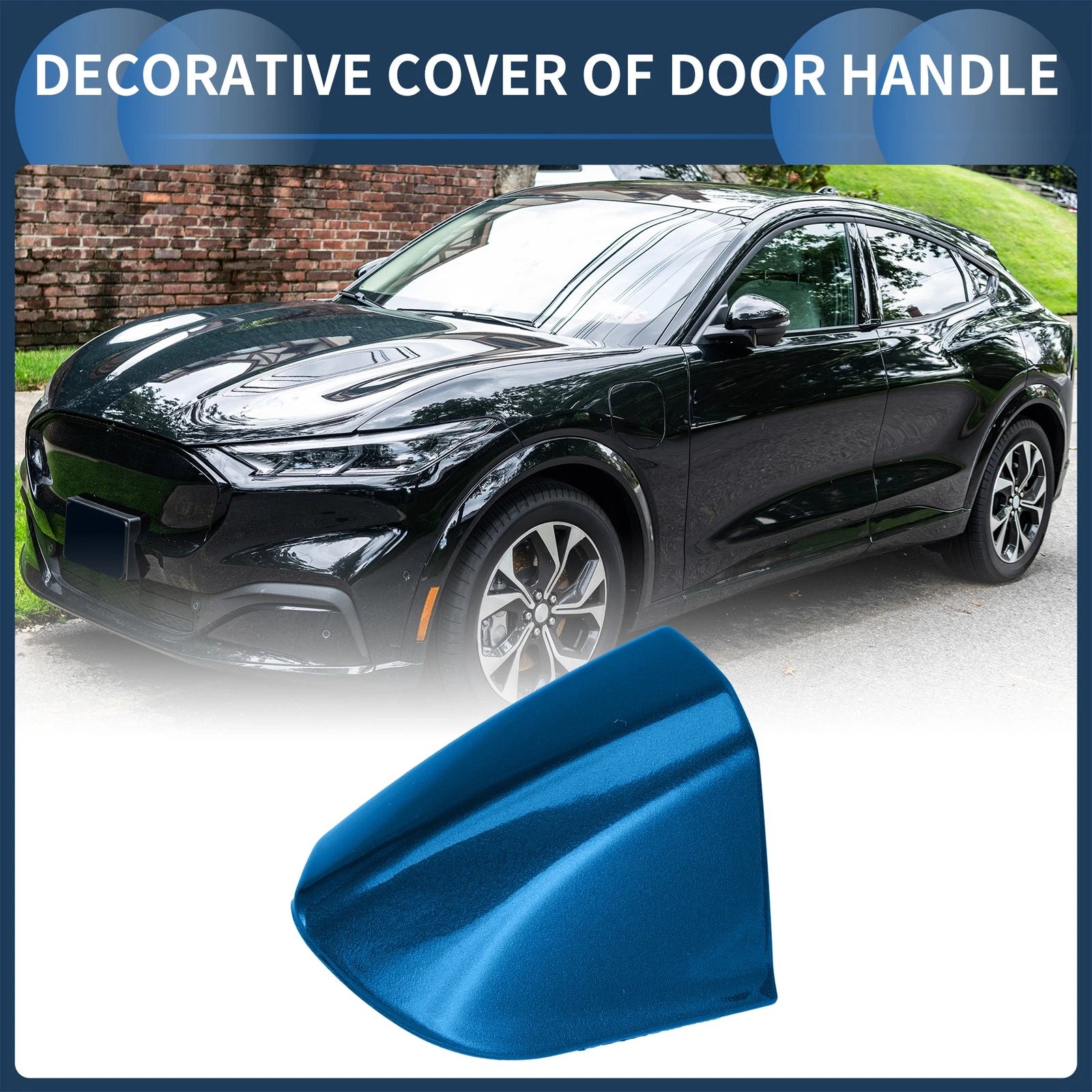 1 Pc Door Handle Cover Front Left for Ford Mustang (2015–2020) ABS Blue