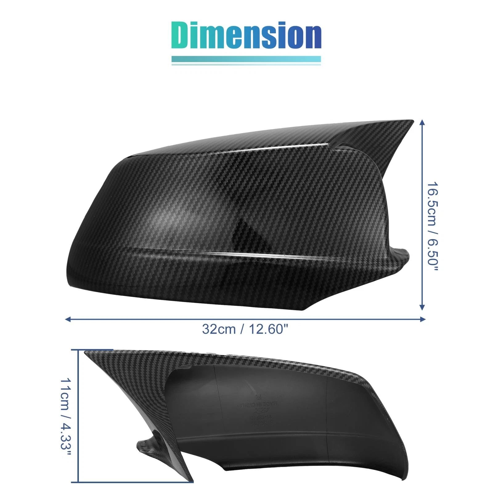 Rearview Side Mirror Cover Cap Pair for BMW Carbon Fiber Pattern (2011–2019)