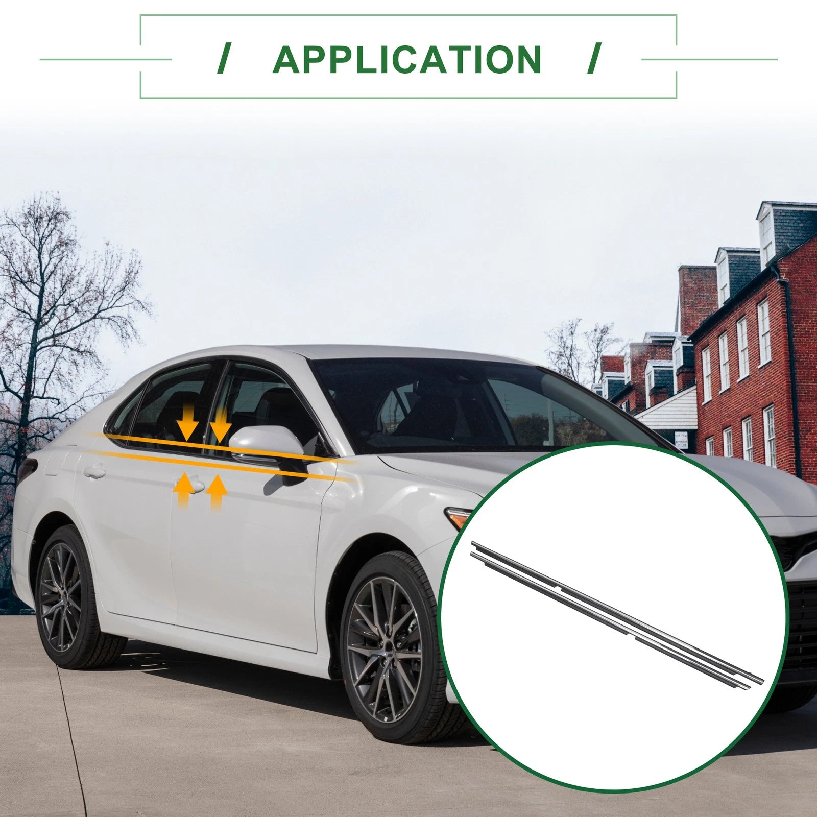 2pc Rear Left Right Weatherstrip Window Seal for Toyota Camry (2012–2014)