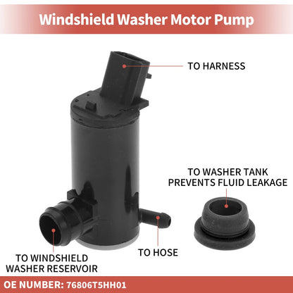 Windshield Washer Pump w/ Grommet for Honda Fit (2007–2020) No. 76806T5HH01