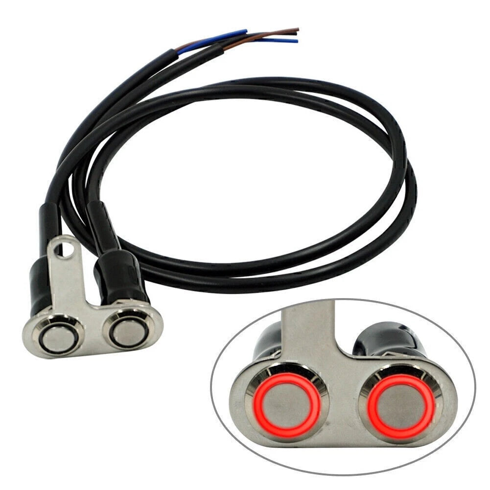 12V Red LED Motorcycle Switch Handlebar Adjustable Mount Waterproof Switches