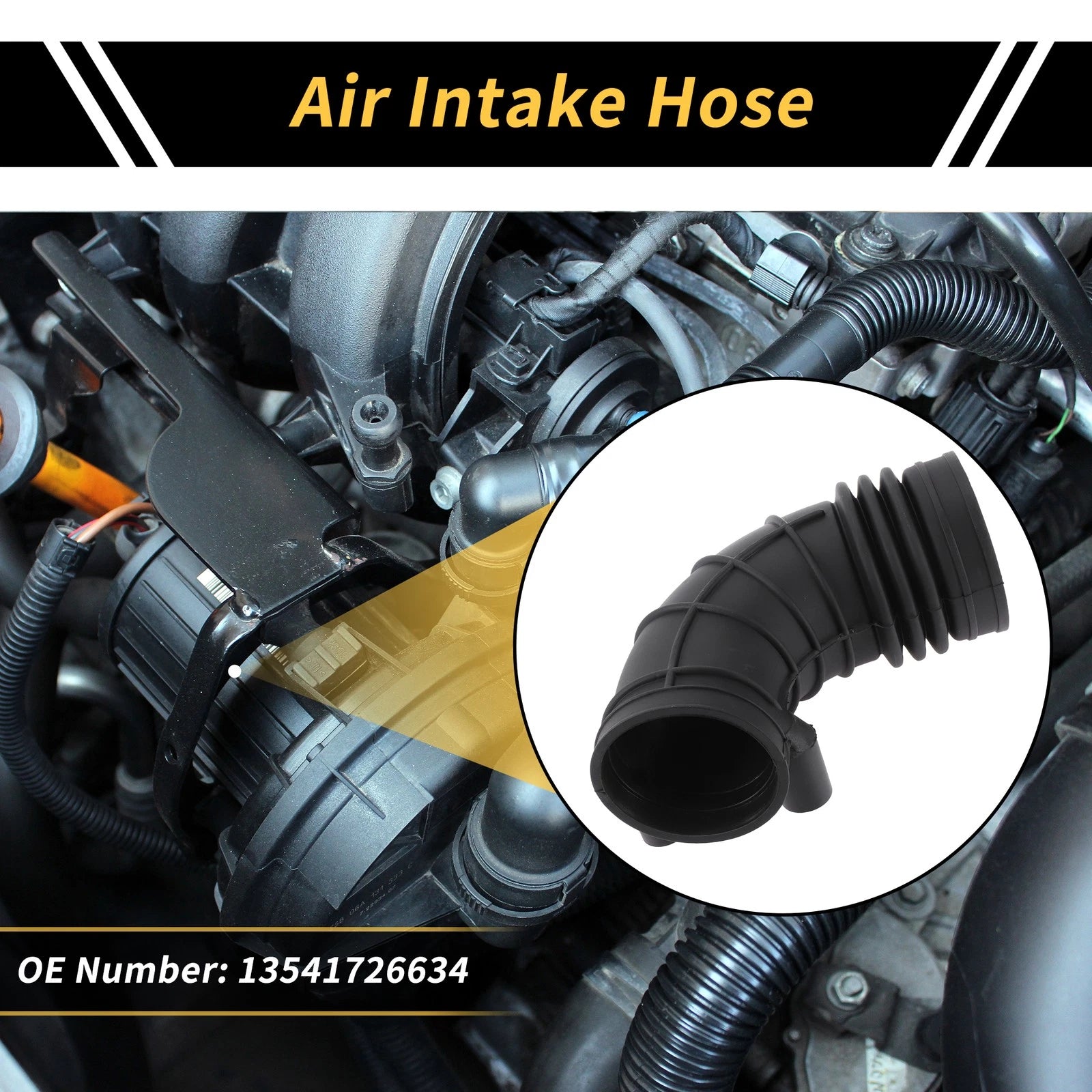 Engine Air Intake Hose Replacement Rubber 1 Piece for BMW 5 (E34) 1991–1996