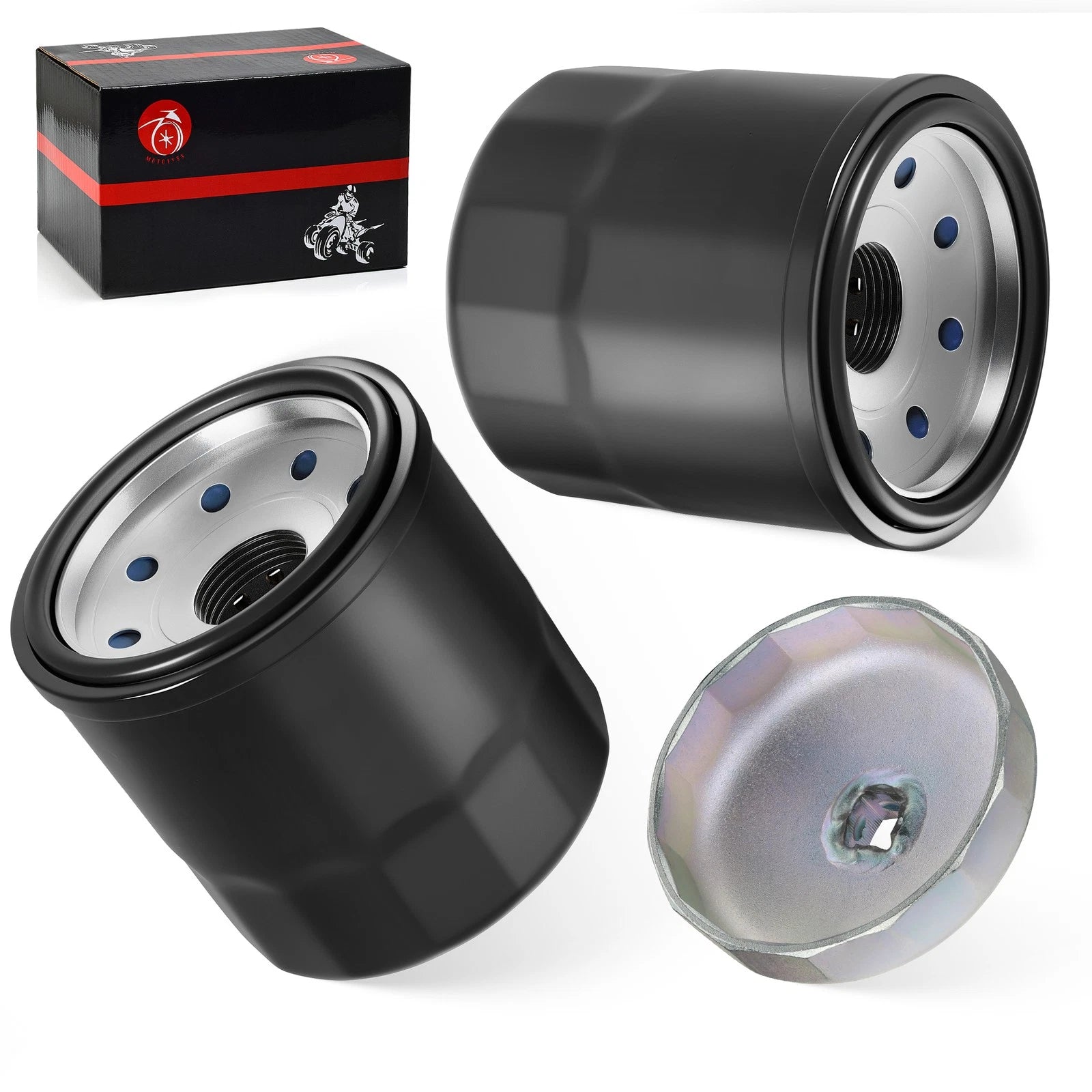 2X 20mm Oil Filter with Wrench Tool for Yamaha Grizzly 350 400 450 550 660 700