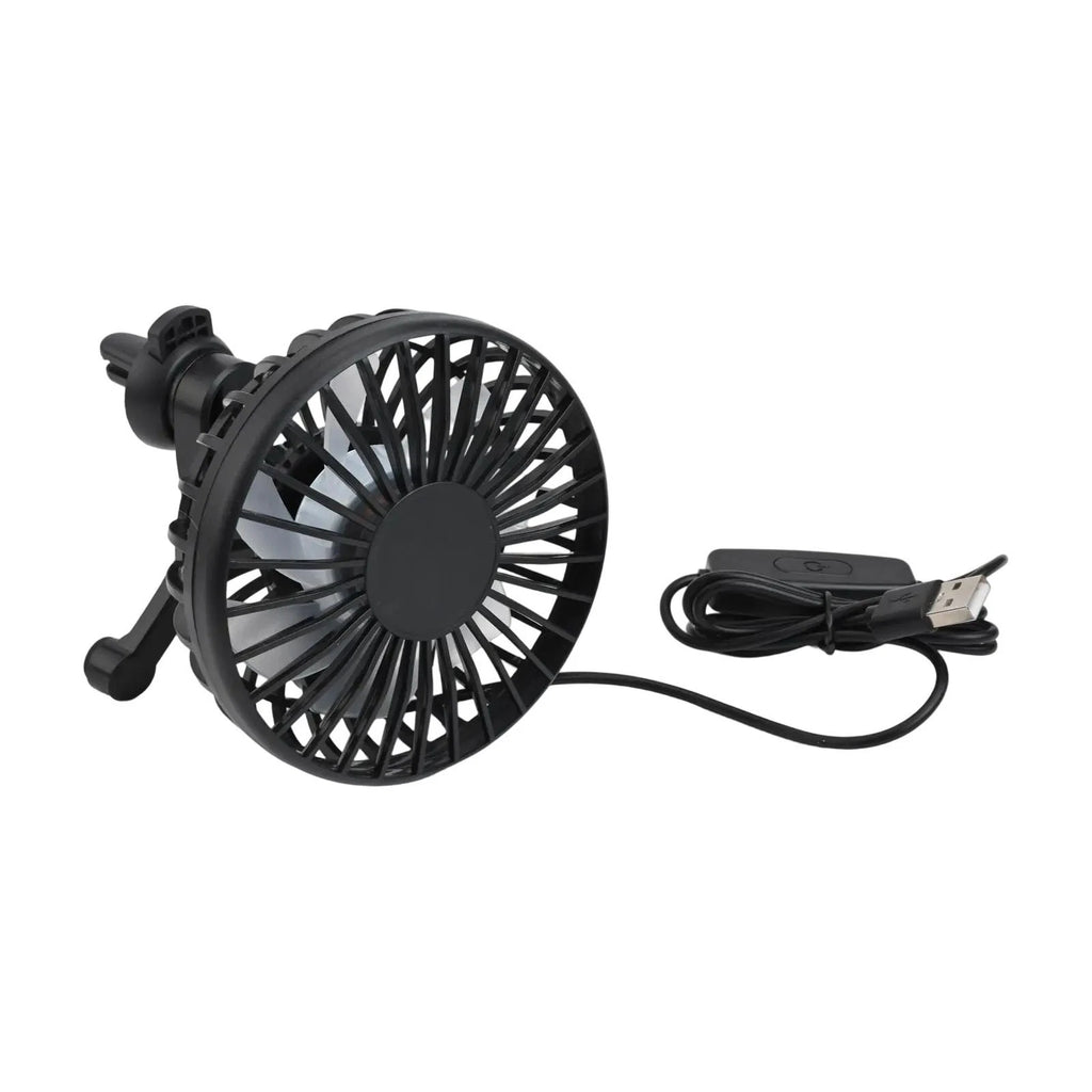 USB interface for car fan with low noise operation and 3 speed settings