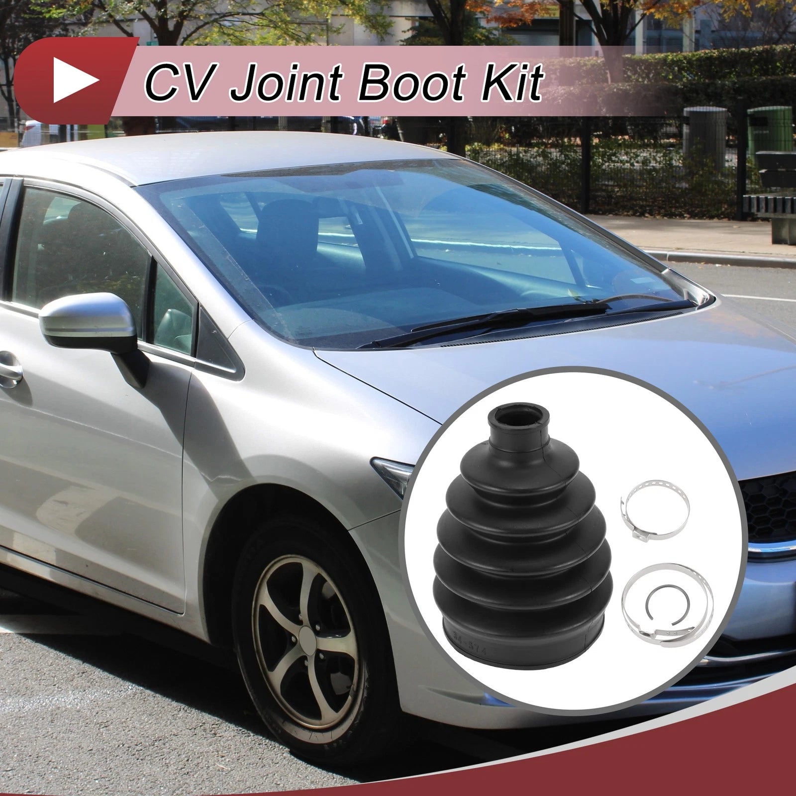 Outer CV Joint Boot Kit with Clamps for Honda Civic (2017–2021)