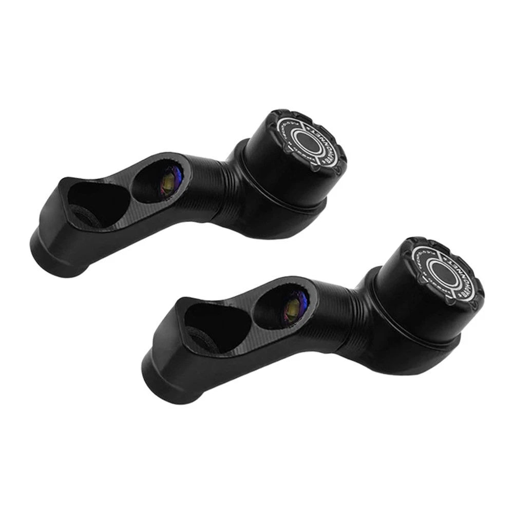 Motorcycle Rear View Mirror Seat with Handlebar Mirror Mount Black ABS Material