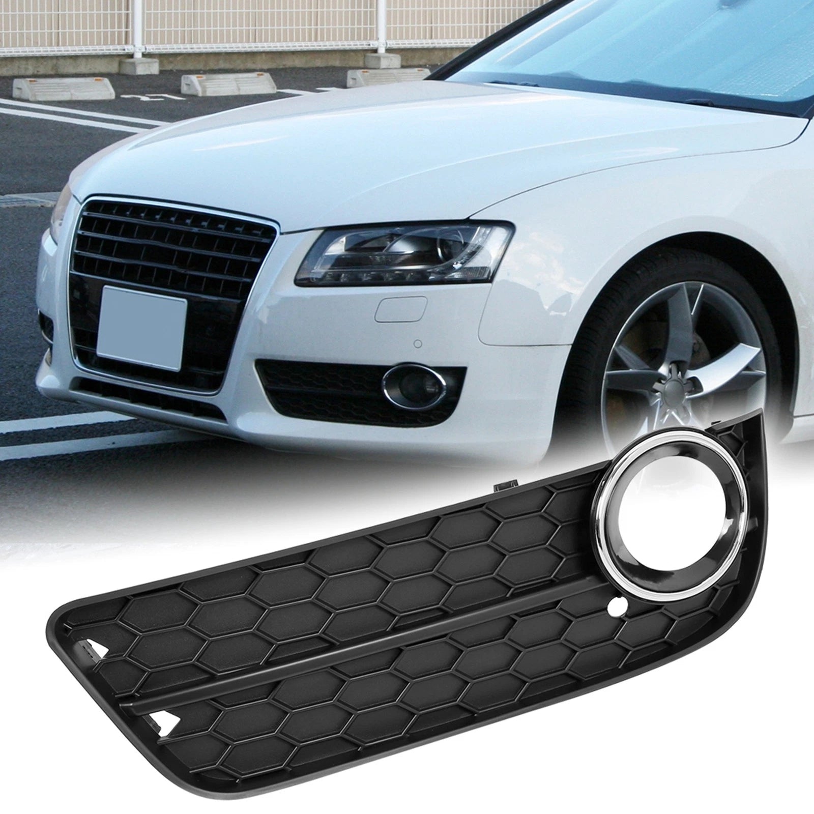 Front Bumper Left Fog Light Grille Cover Replacement for Audi Q7 (2010–2015)