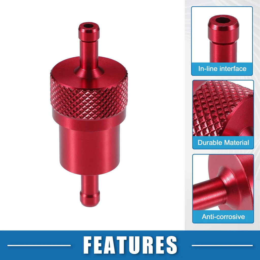 Universal Inline Fuel Filter for Bike ATV UTV (Gasoline) - Red