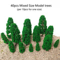 40pcs Mixed Size Model Trees For Architecture Sand Table Train Railway Scenery