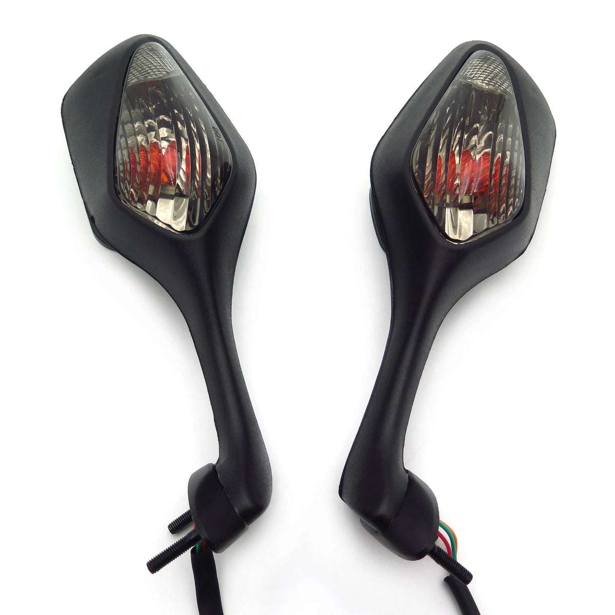 Black Smoke Side Mirrors with Turn Signals for Honda CBR 1000RR (2008–2012)