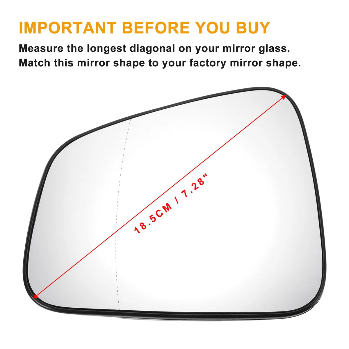 Left Side Heated White Mirror Glass for Opel Mokka X (2016–2020)