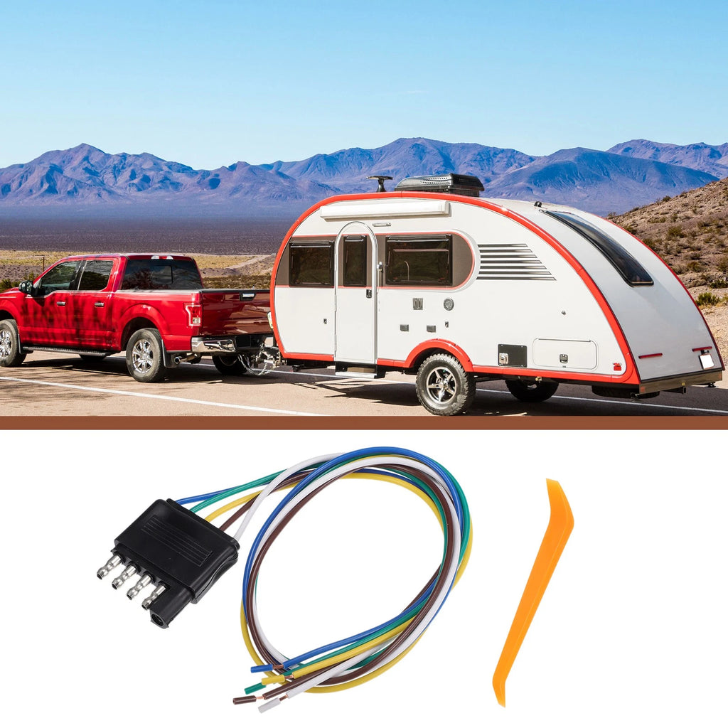 Trailer Wiring Harness 5 Way Flat Plug Replacement for Universal Fit (—)