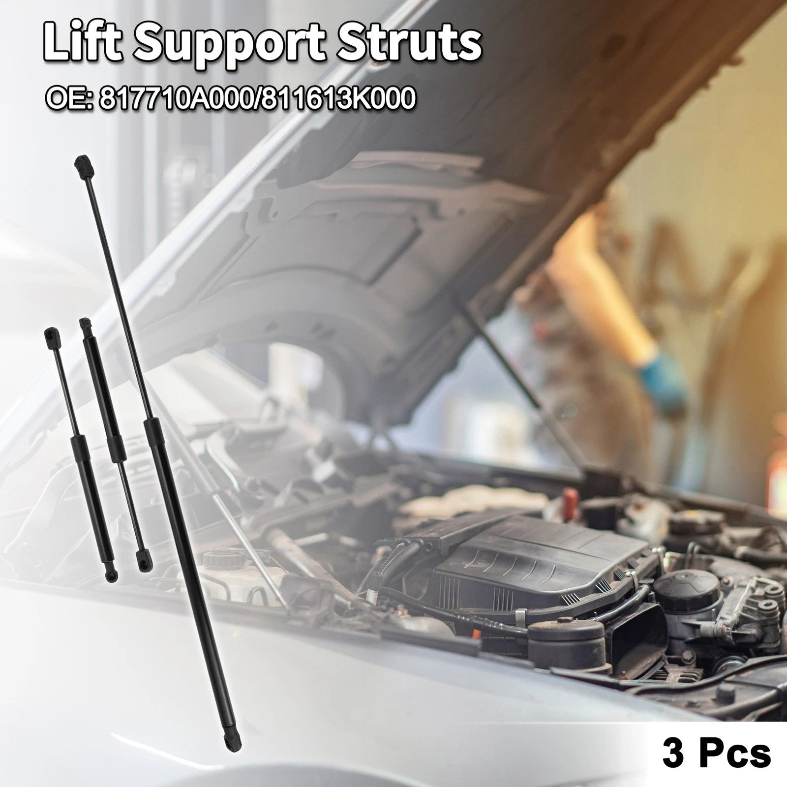Front Hood Lift Supports Replacement Struts for Hyundai Sonata Sedan (2011–2017)